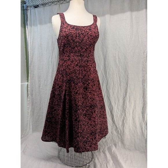 Pura Vida women's size 8 tank midi dress black and red full skirt tulle D3 - Picture 12 of 16